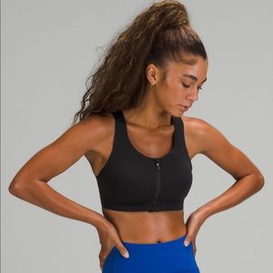 Lululemon Enlite Bra Front Zip high support sports bra black 38C